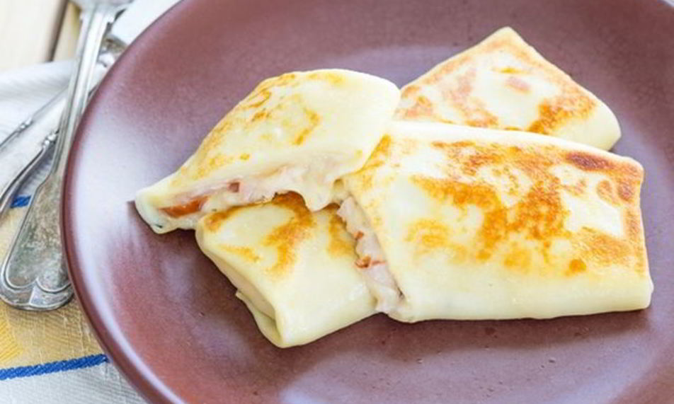 Рецепт конвертики из блинов с ветчиной