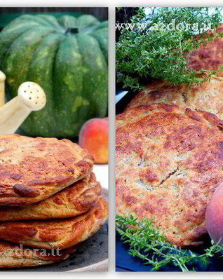 Фокачча из гречневой муки с персиками