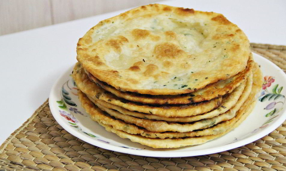 Рецепт китайские лепешки с зеленью