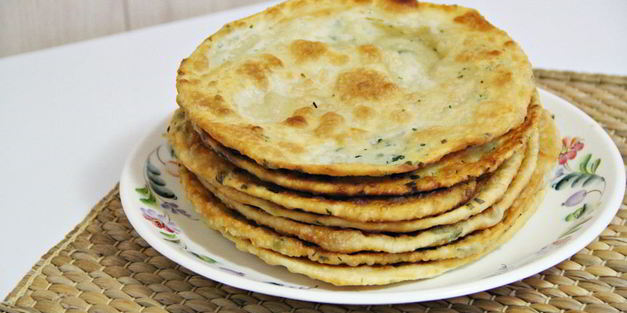 китайские лепешки с зеленью