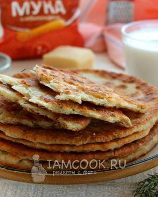 Лепешки на кефире с сыром и зеленью