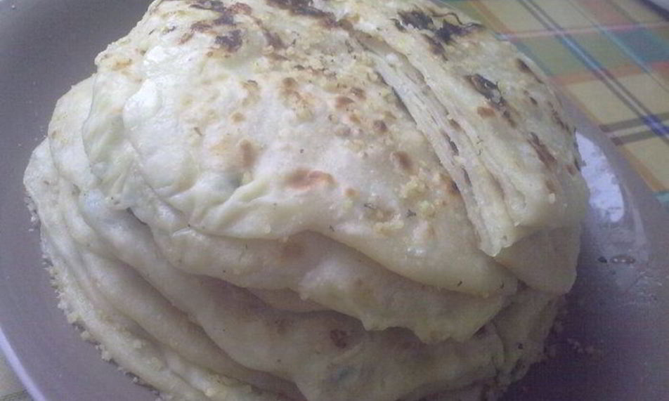 Рецепт лепешки с творогом, адыгейским сыром и картофелем