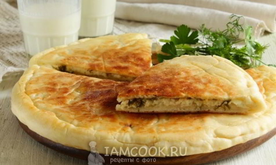 Рецепт лепешки с творогом на кефире на сковороде