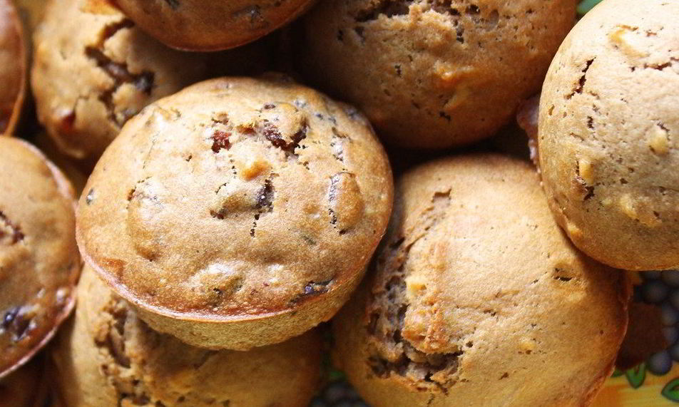 Рецепт банановые маффины с орехами