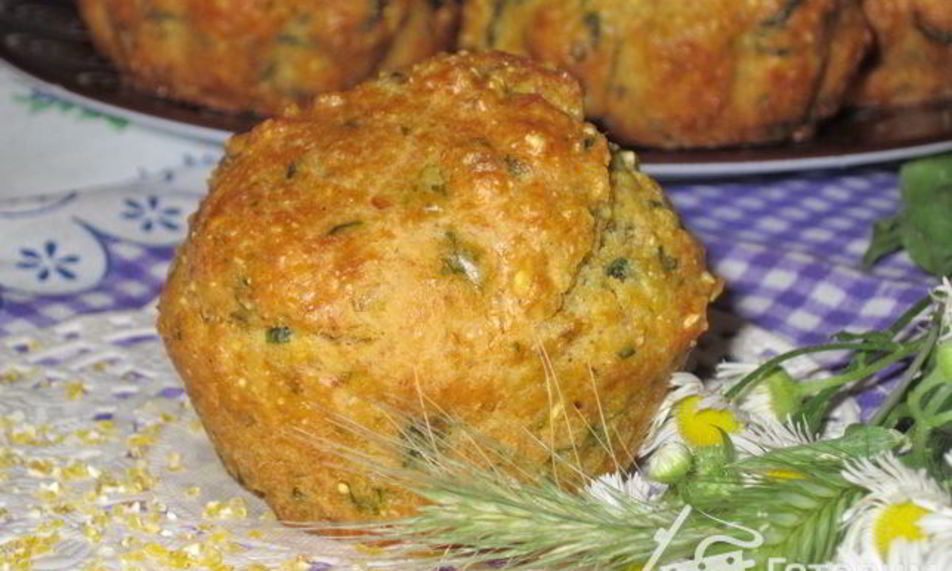 Рецепт кукурузные маффины с брынзой и зеленью