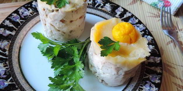 куриные маффины с грибной начинкой