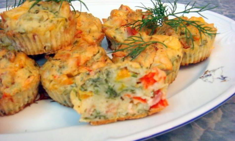Рецепт маффины с беконом и болгарским перцем