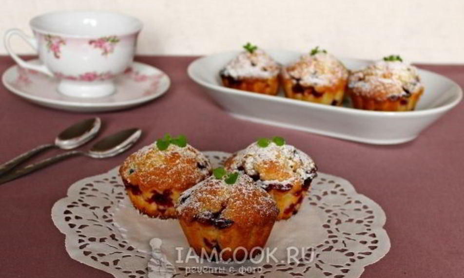 Рецепт маффины с черной смородиной