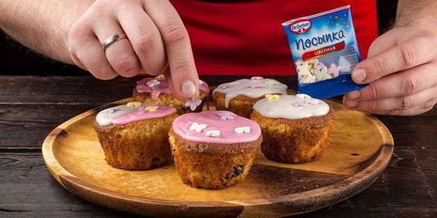 маффины с малиной и черникой