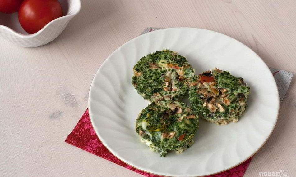 Рецепт маффины с помидорами и шпинатом