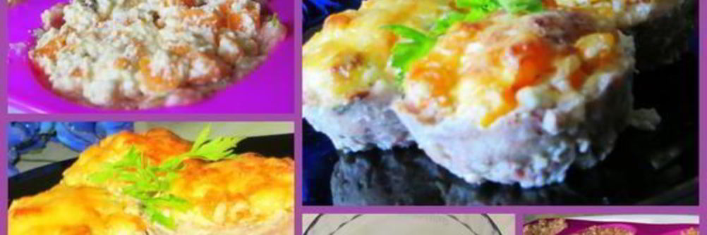 Мясные маффины с творогом и тыквой