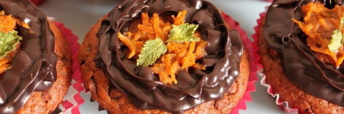 Шоколадно-апельсиновые маффины с шоколадным ганашем