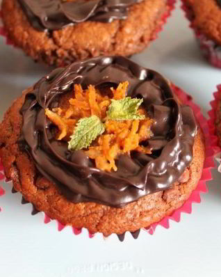 Шоколадно-апельсиновые маффины с шоколадным ганашем