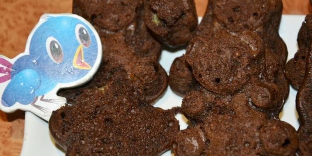 шоколадно-банановые маффины мишка барни