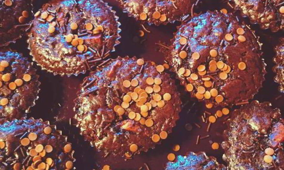 Рецепт шоколадные маффины с апельсином и грецкими орехами