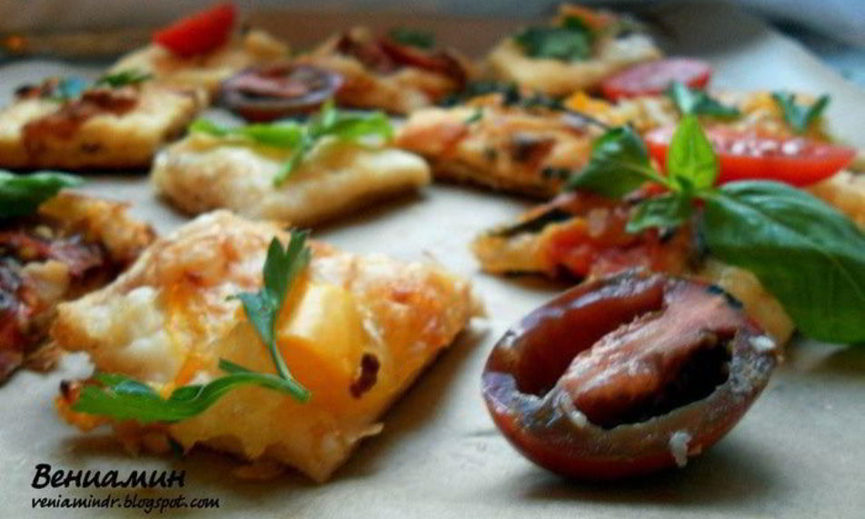 Рецепт мини-выпечка с овощами и маринованным сыром