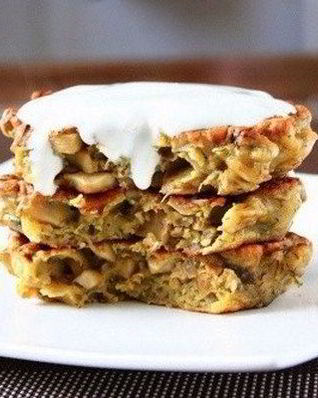 Грибные оладушки со сметаной