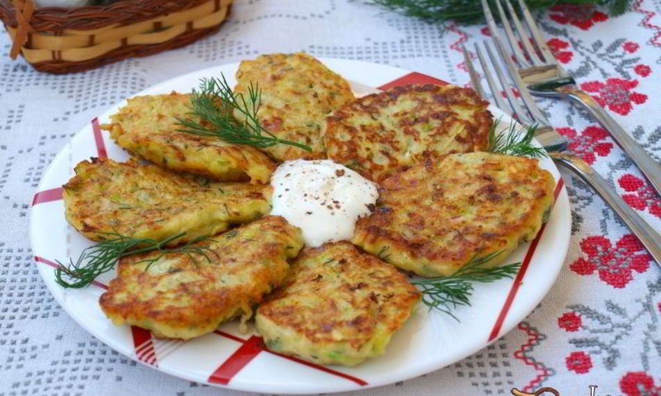 Рецепт кабачковые оладьи с творогом