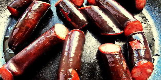 картофельные оладьи с колбасками