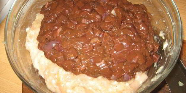 куриные оладьи с печенью