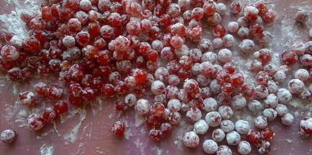 оладьи дрожжевые с красной смородиной