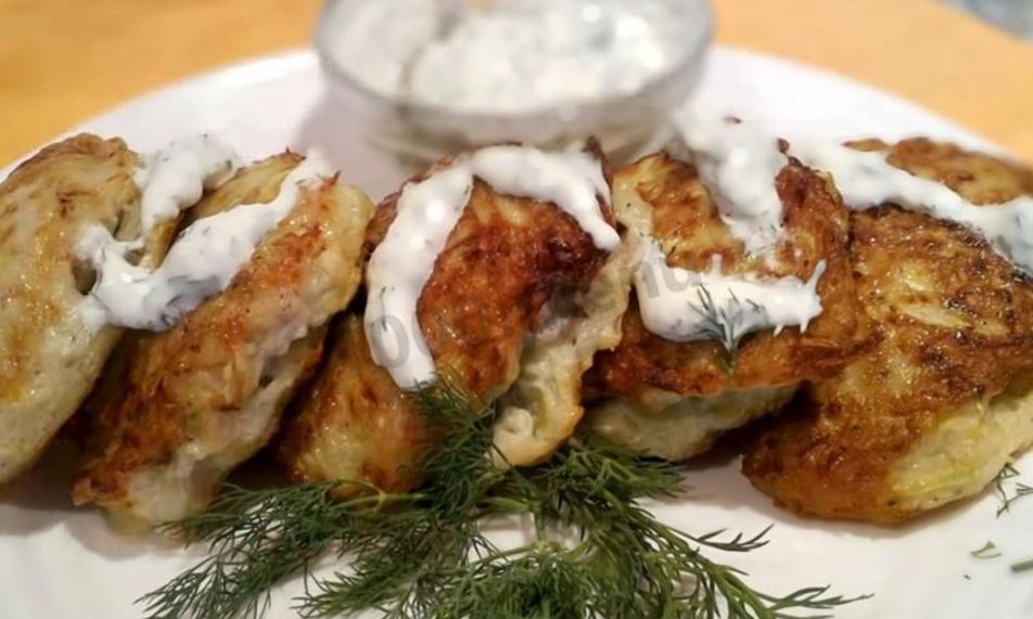 Рецепт оладьи из кабачков и фарша на воде