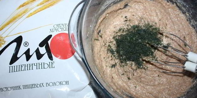 оладьи из отрубей с зеленью и творожной икрой