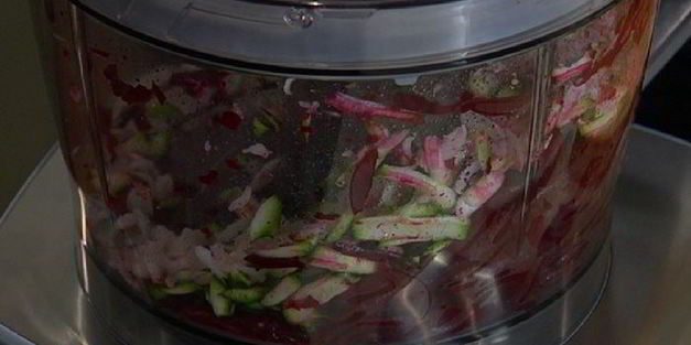 оладьи из цукини, свеклы и феты