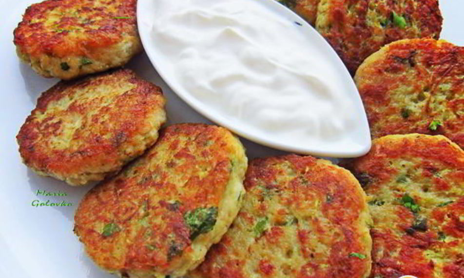 Рецепт овощные оладьи с мясом