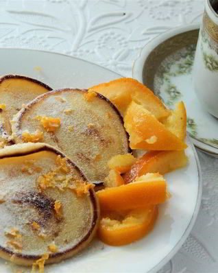 Постные оладьи на апельсиновом соке