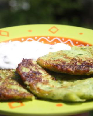 Весенние кабачковые оладьи с сыром сулугуни Самые любимые