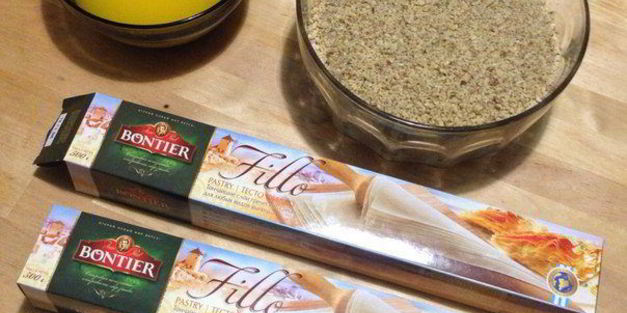 пахлава с грецкими орехами из теста фило