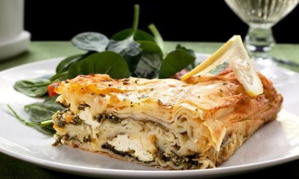 Рецепт пахлава с кабачками и фетой с йогуртово-мятным соусом