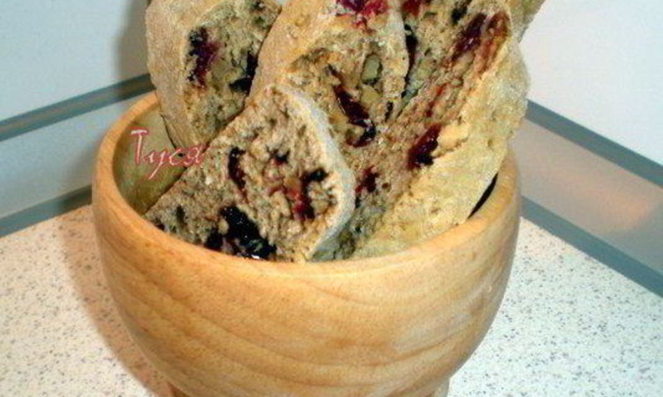 Рецепт бискотти с карамелизированной овсянкой и клюквой