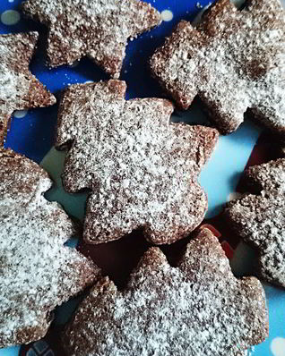 Корично-шоколадное новогоднее печенье