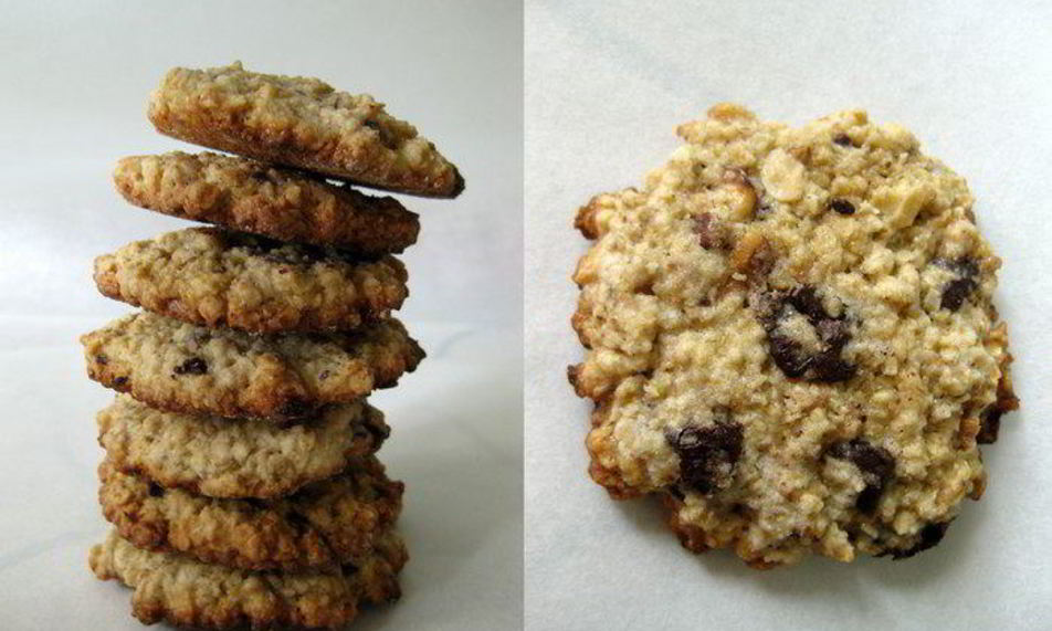 Рецепт овсяное печенье с шоколадом и орехами