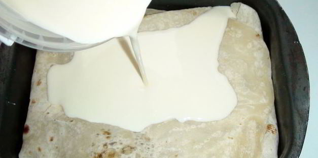 ачма из лаваша с творогом на кефире