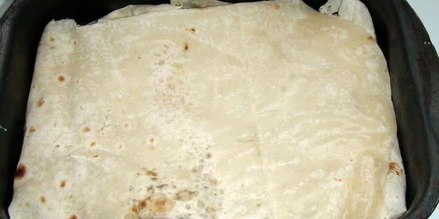 ачма из лаваша с творогом на кефире