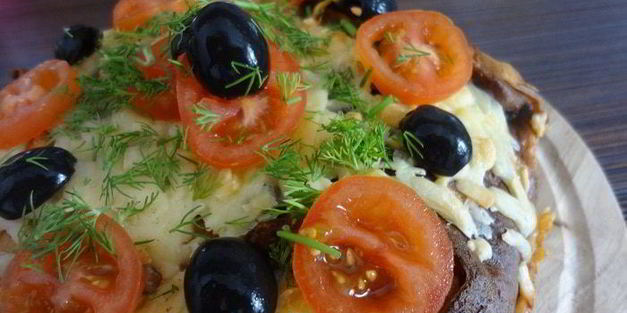 блинчатый пирог с курицей и грибами