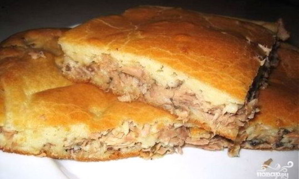 Рецепт быстрый рыбный пирог на кефире