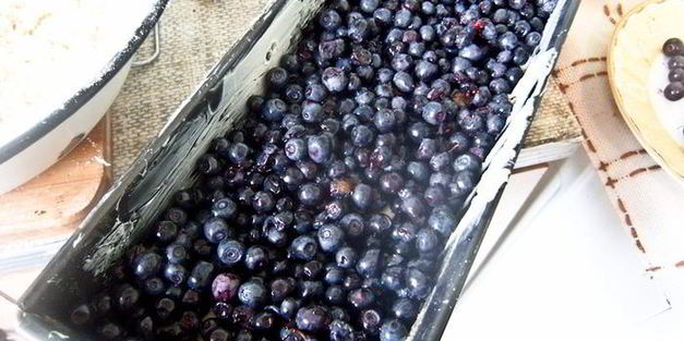 чернично-кокосовый пирог