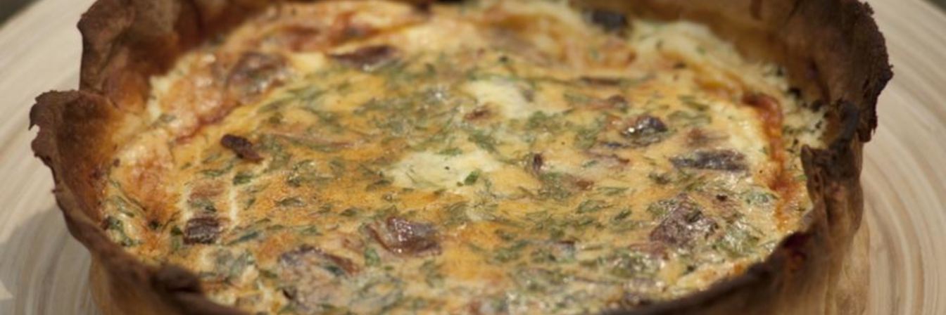 Киш с гребешками и рикоттой