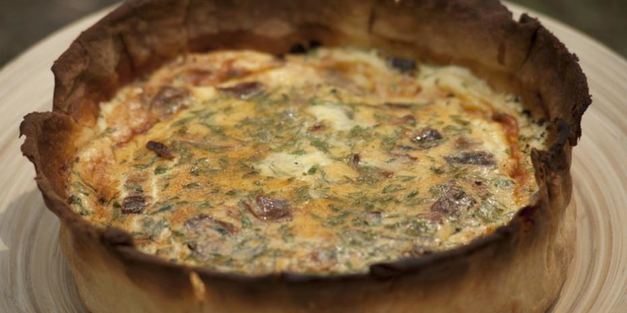 киш с гребешками и рикоттой