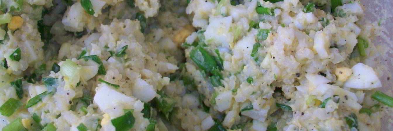 Начинка для пирожков и пирогов из лука, яиц и риса