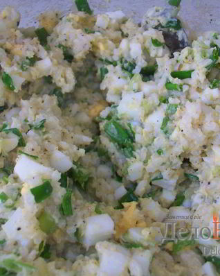 Начинка для пирожков и пирогов из лука, яиц и риса