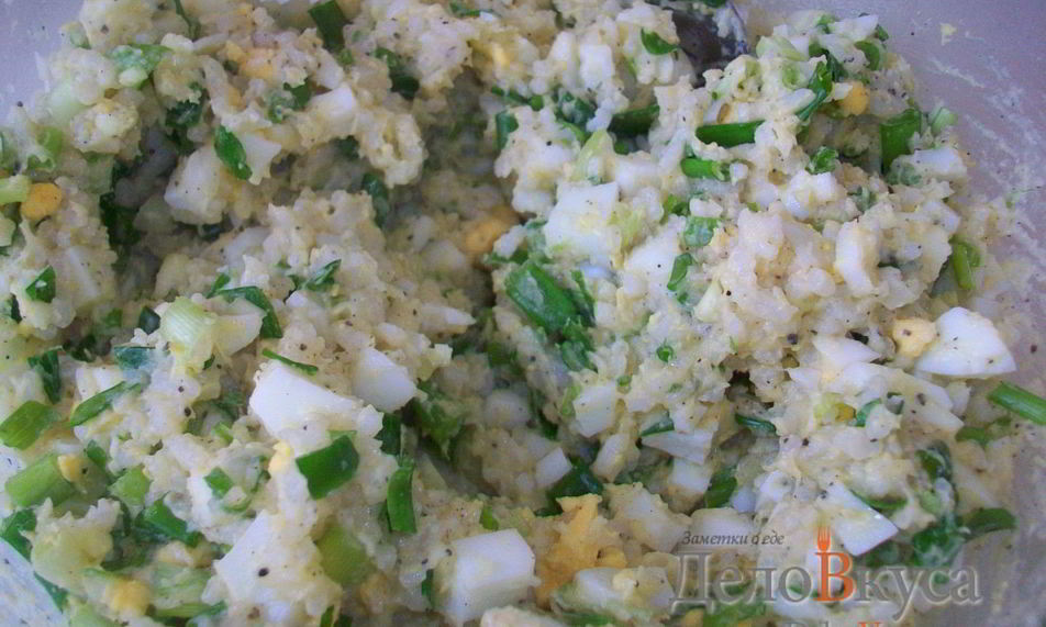 Рецепт начинка для пирожков и пирогов из лука, яиц и риса