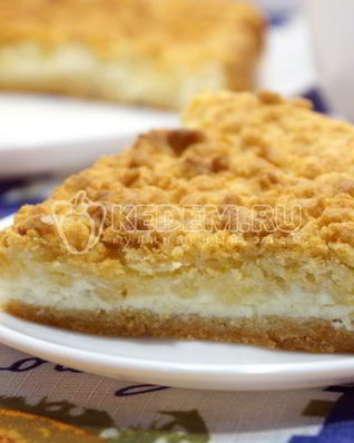 Песочный пирог с творогом