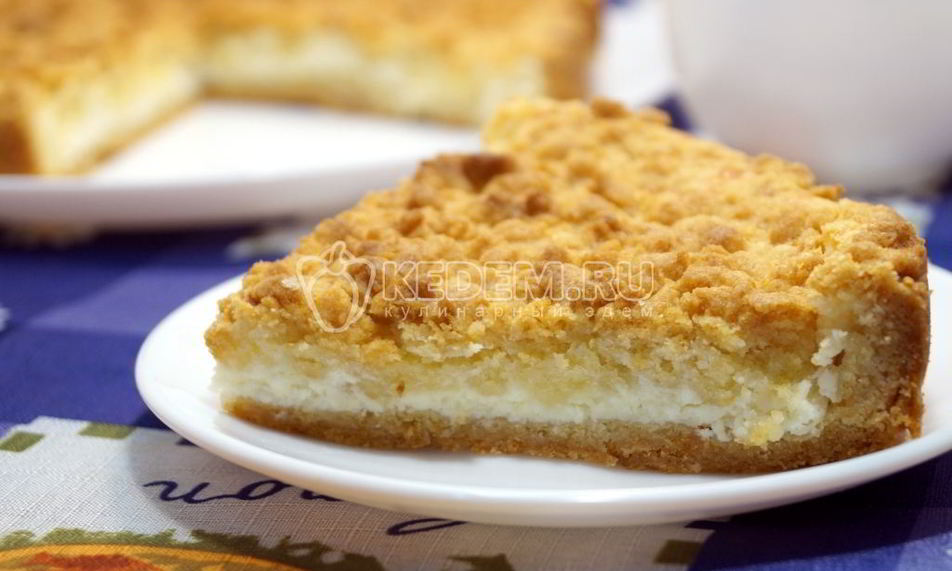 Рецепт песочный пирог с творогом