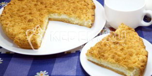 песочный пирог с творогом