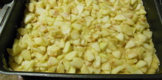 песочный пирог с яблоками